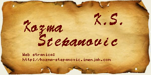 Kozma Stepanović vizit kartica